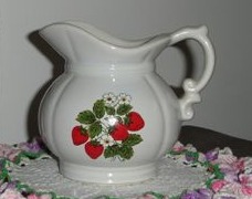 Vintage China and Pitchers, Strawberry Pitcher